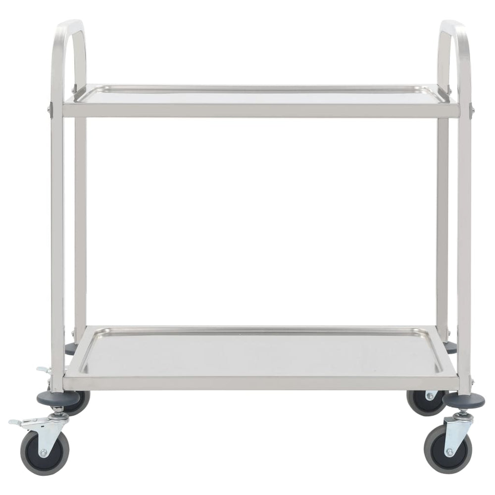Servierwagen Edelstahl, 2-stufig, 96,5 cm