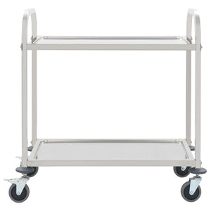 Servierwagen Edelstahl, 2-stufig, 96,5 cm