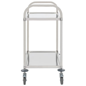 Edelstahl Servierwagen, 2-stufig, 95 cm