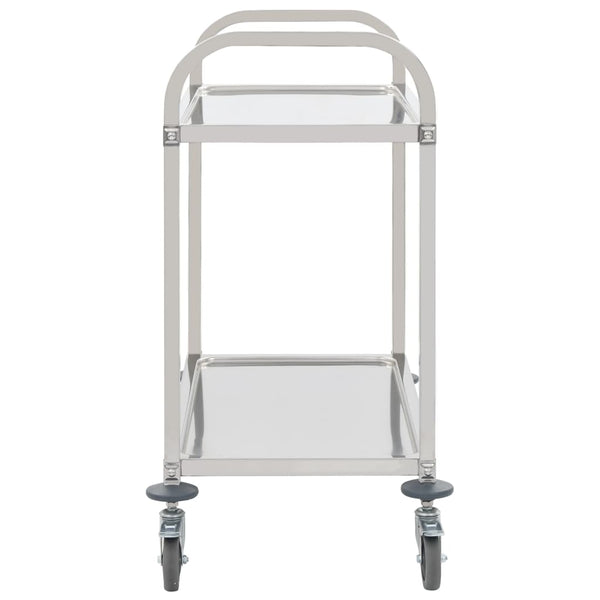Edelstahl Servierwagen, 2-stufig, 95 cm