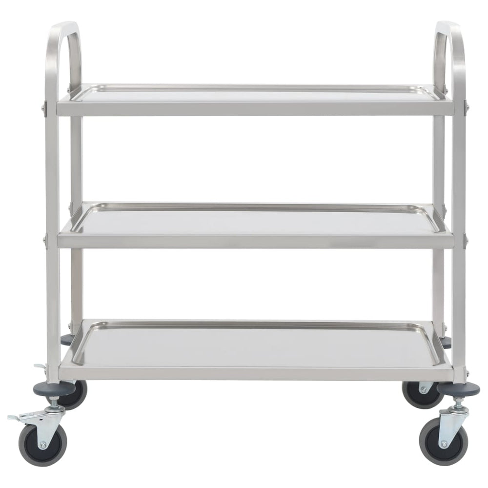 Edelstahl Servierwagen, 3-stufig, 96,5 cm