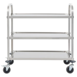 Edelstahl Servierwagen, 3-stufig, 96,5 cm