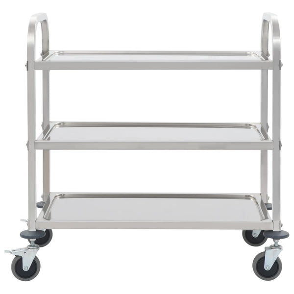 Edelstahl Servierwagen, 3-stufig, 96,5 cm
