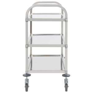 Edelstahl Servierwagen, 3-stufig, 96,5 cm