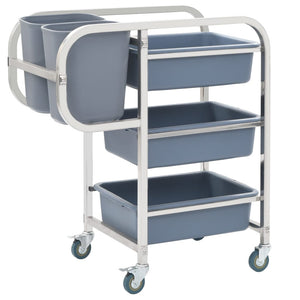 vidaXL Chariot de cuisine avec poubelles en plastique 82x43,5x93 cm
