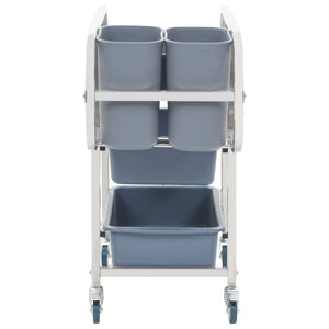 vidaXL Chariot de cuisine avec poubelles en plastique 82x43,5x93 cm