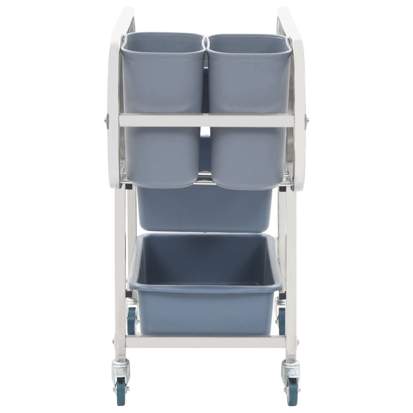 vidaXL Chariot de cuisine avec poubelles en plastique 82x43,5x93 cm