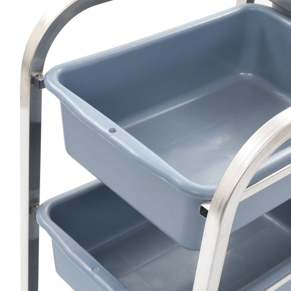 vidaXL Chariot de cuisine avec poubelles en plastique 82x43,5x93 cm