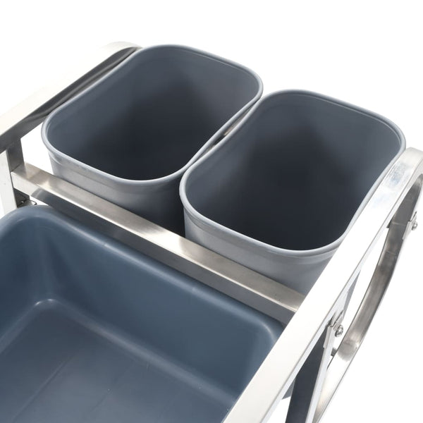vidaXL Chariot de cuisine avec poubelles en plastique 82x43,5x93 cm