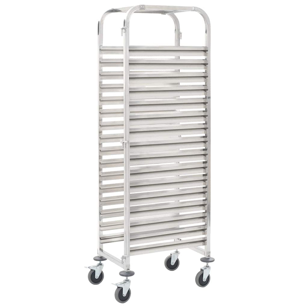 Edelstahl Tablettwagen für 16 Tabletts