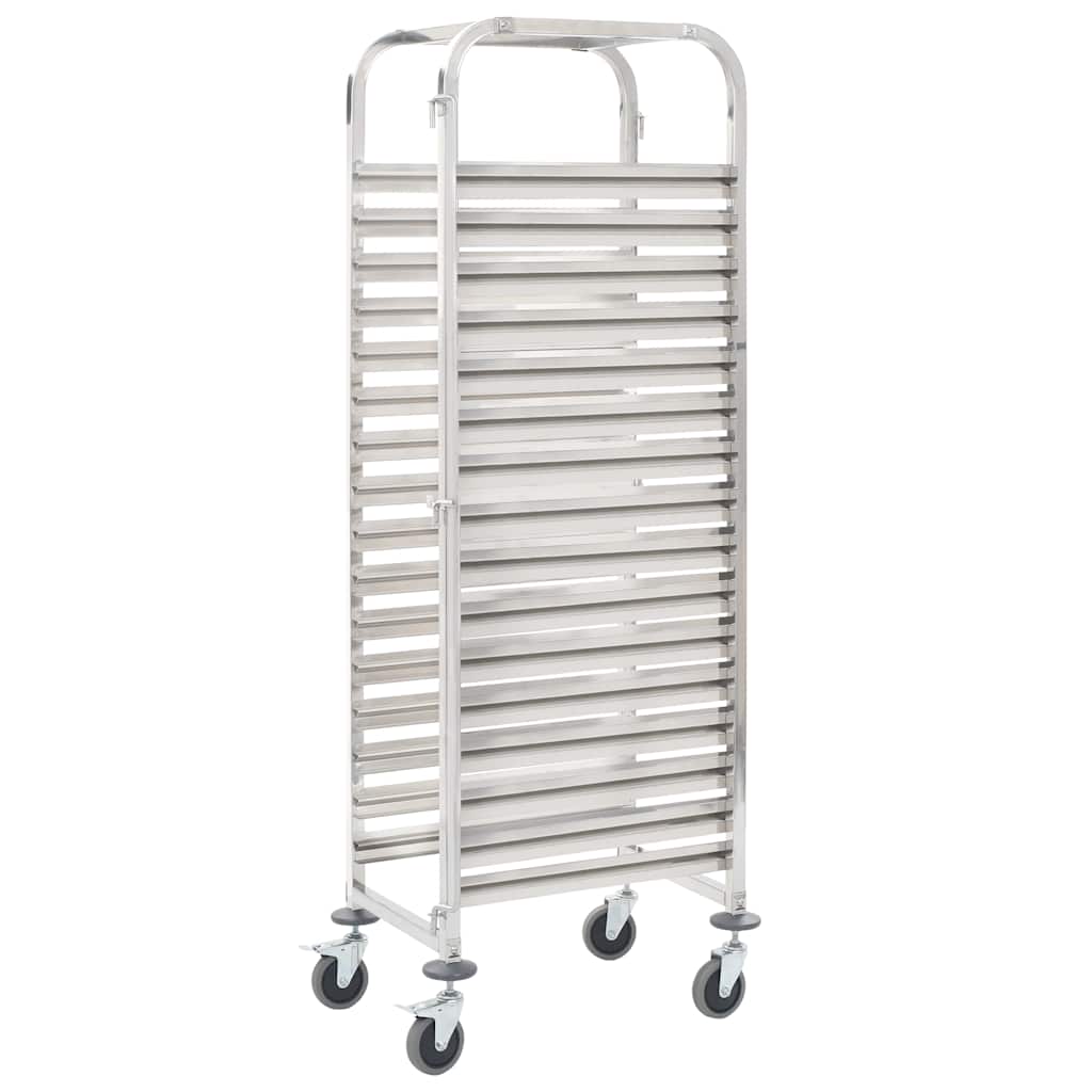 Edelstahl Tablettwagen für 16 Tabletts