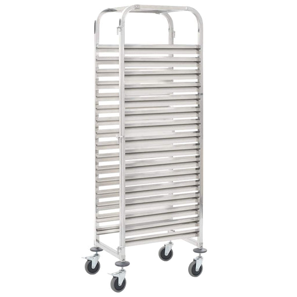 Edelstahl Tablettwagen für 16 Tabletts