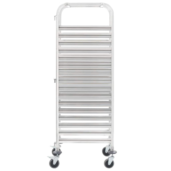 Edelstahl Tablettwagen für 16 Tabletts