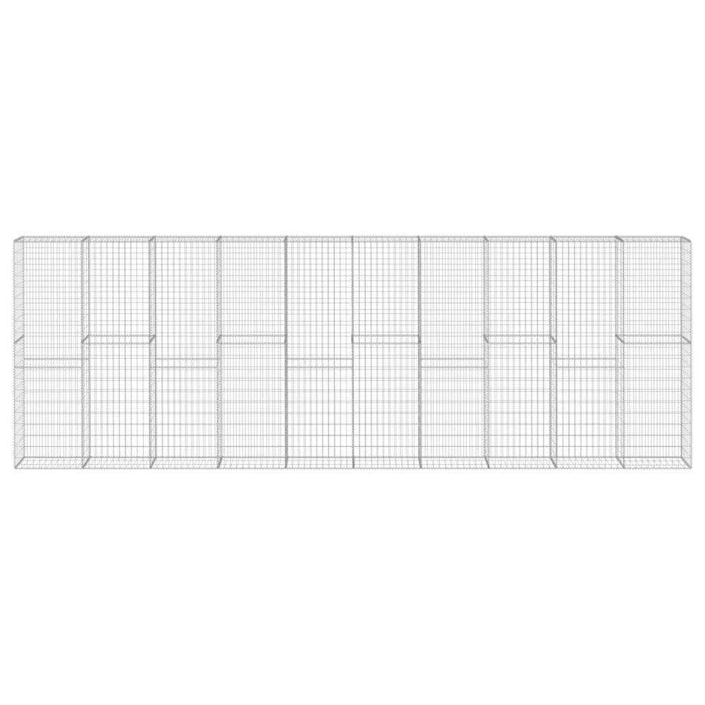 Gabionenwand mit Abdeckung Verzinkter Stahl 600×30×200 cm
