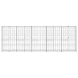Gabionenwand mit Abdeckung Verzinkter Stahl 600×30×200 cm