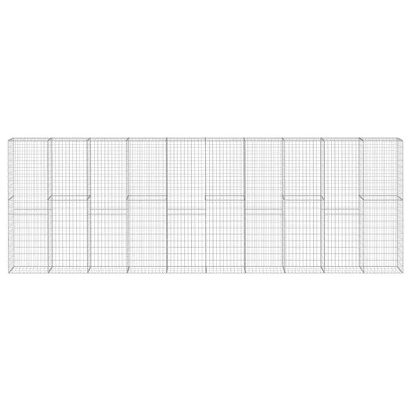 Gabionenwand mit Abdeckung Verzinkter Stahl 600×30×200 cm