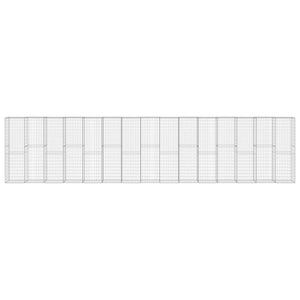 Gabionenwand mit Abdeckung Verzinkter Stahl 900×50×200 cm