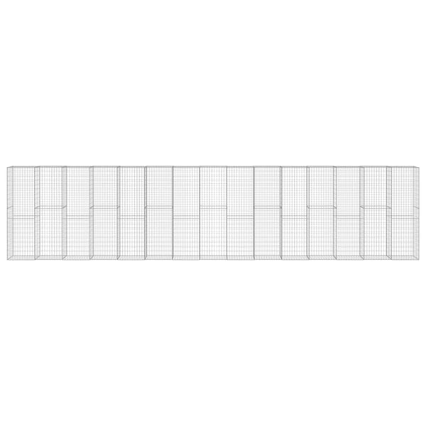 Gabionenwand mit Abdeckung Verzinkter Stahl 900×50×200 cm