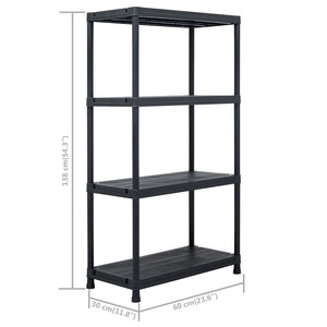 Lagerregale 2 Stk. Schwarz 60 x 30 x 138 cm Kunststoff