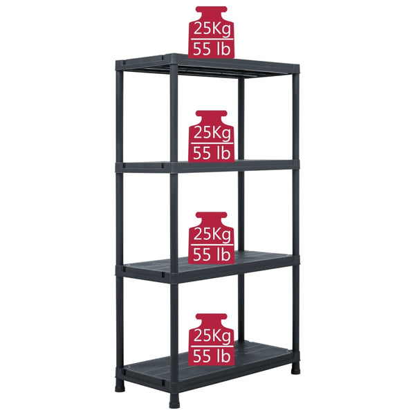 Lagerregale 5 Stk. Schwarz 60 x 30 x 138 cm Kunststoff