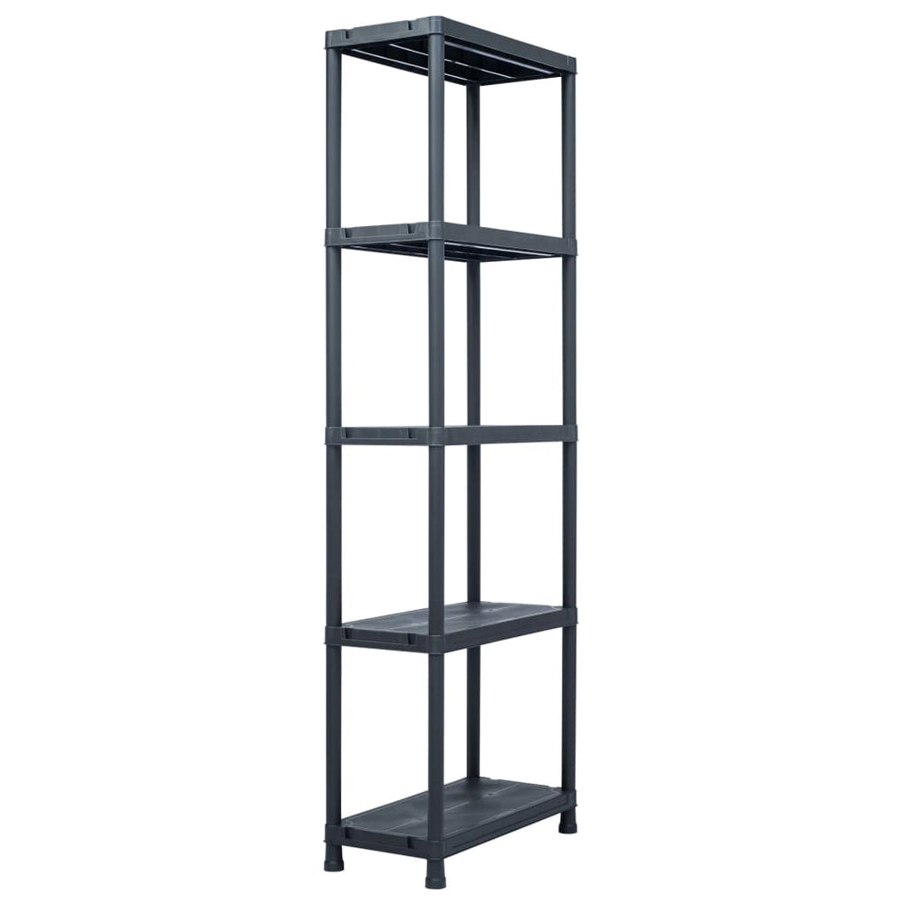 Lagerregale 2 Stk. Schwarz 125 kg 60 x 30 x 180 cm Kunststoff