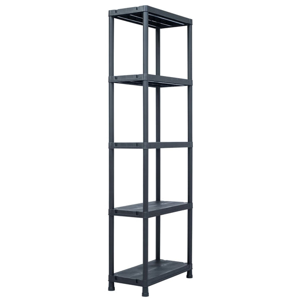 Lagerregale 2 Stk. Schwarz 125 kg 60 x 30 x 180 cm Kunststoff