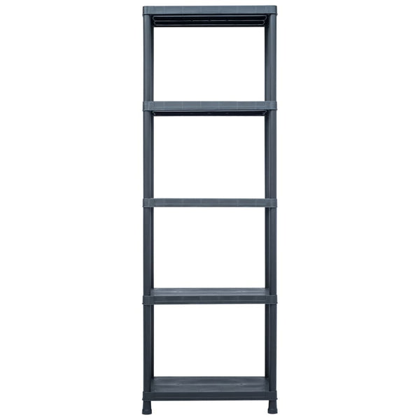 Lagerregale 2 Stk. Schwarz 125 kg 60 x 30 x 180 cm Kunststoff