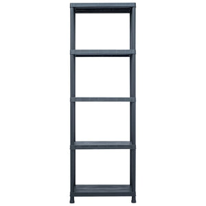 Lagerregale 2 Stk. Schwarz 125 kg 60 x 30 x 180 cm Kunststoff