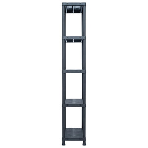 Lagerregale 2 Stk. Schwarz 125 kg 60 x 30 x 180 cm Kunststoff