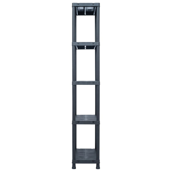 Lagerregale 2 Stk. Schwarz 125 kg 60 x 30 x 180 cm Kunststoff