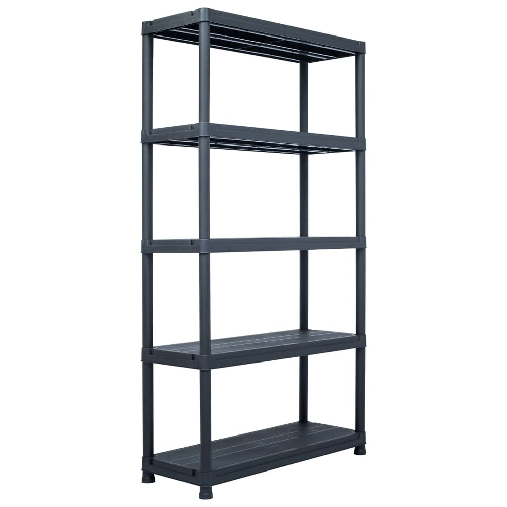 Lagerregale 2 Stk. Schwarz 250 kg 80 x 40 x 180 cm Kunststoff
