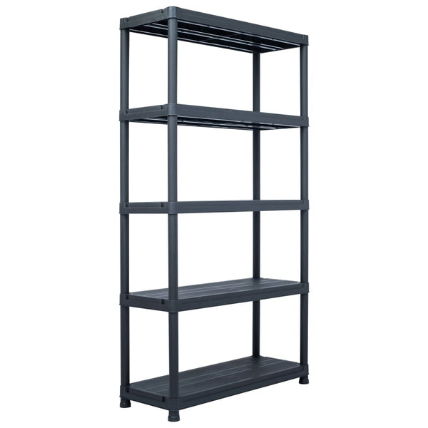 Lagerregale 2 Stk. Schwarz 250 kg 80 x 40 x 180 cm Kunststoff