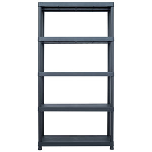 Lagerregale 2 Stk. Schwarz 250 kg 80 x 40 x 180 cm Kunststoff