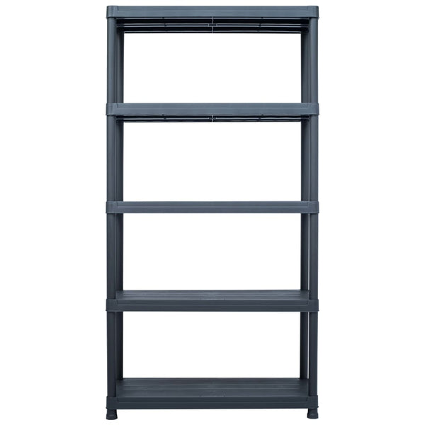 Lagerregale 2 Stk. Schwarz 250 kg 80 x 40 x 180 cm Kunststoff