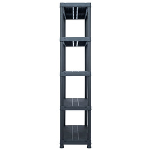 Lagerregale 2 Stk. Schwarz 250 kg 80 x 40 x 180 cm Kunststoff