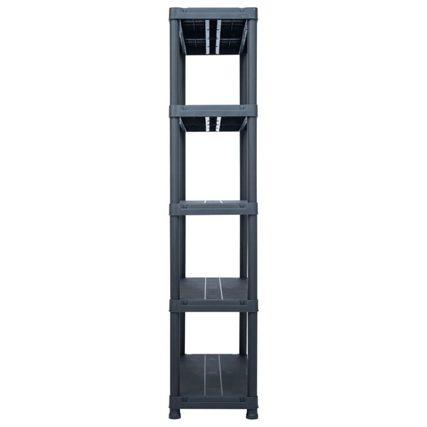Lagerregale 2 Stk. Schwarz 250 kg 80 x 40 x 180 cm Kunststoff