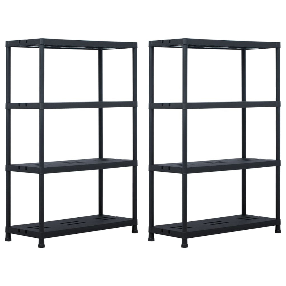 Lagerregale 2 Stk. Schwarz 220 kg 90 x 40 x 138 cm Kunststoff