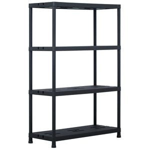 Lagerregale 2 Stk. Schwarz 220 kg 90 x 40 x 138 cm Kunststoff