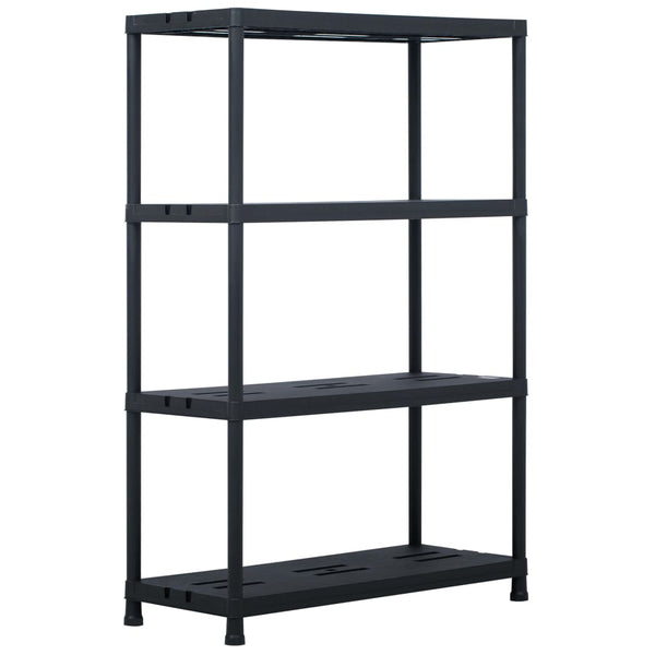 Lagerregale 2 Stk. Schwarz 220 kg 90 x 40 x 138 cm Kunststoff