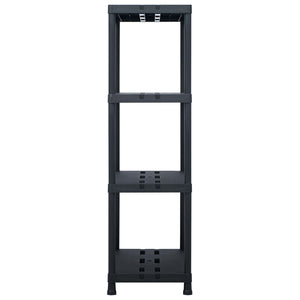 Lagerregale 2 Stk. Schwarz 220 kg 90 x 40 x 138 cm Kunststoff