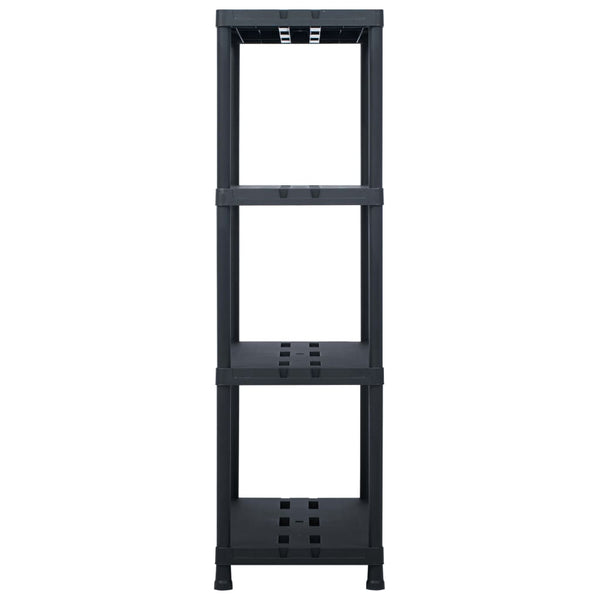 Lagerregale 2 Stk. Schwarz 220 kg 90 x 40 x 138 cm Kunststoff
