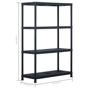 Lagerregale 2 Stk. Schwarz 220 kg 90 x 40 x 138 cm Kunststoff