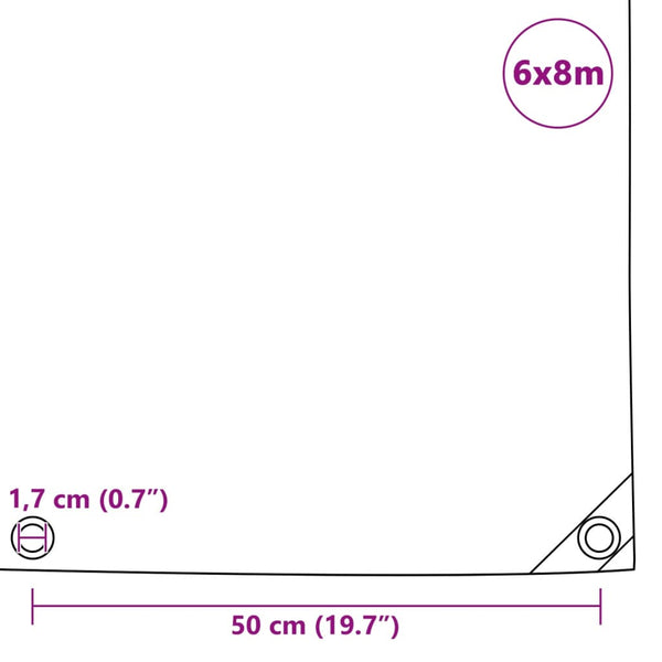 vidaXL Bâche 650 g/m² 6 x 8 m Vert