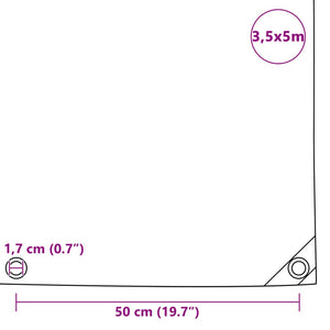vidaXL Bâche 650 g/m² 3,5 x 5 m Bleu