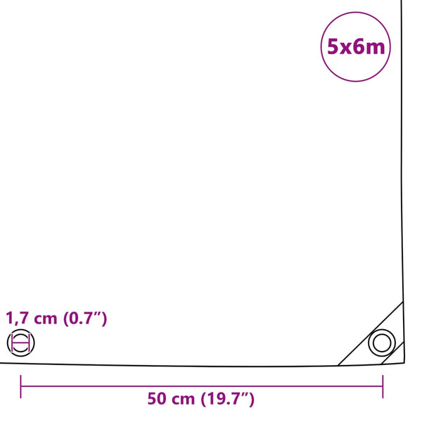 vidaXL Bâche 650 g/m² 5 x 6 m Bleue
