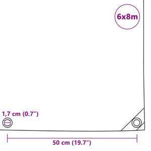 vidaXL Bâche 650 g/m² 6 x 8 m Bleu