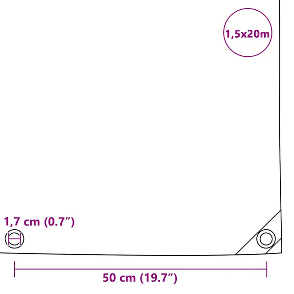 vidaXL Bâche 650 g/m² 1,5 x 20 m Blanc