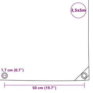 vidaXL Bâche 650 g/m² 3,5 x 5 m Blanc