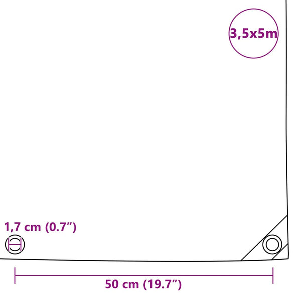 vidaXL Bâche 650 g/m² 3,5 x 5 m Blanc