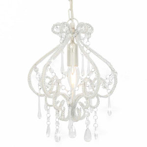 vidaXL Ceiling Lamp with Beads White Round E14